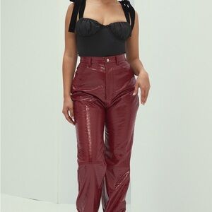 Mistress Rocks “Unconditional” Red Vegan Leather Python Pants | Size S